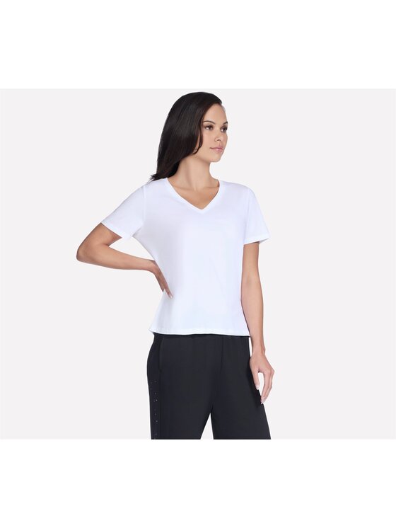Skechers Skechers T-Shirt TP130-WHT Biały Regular Fit