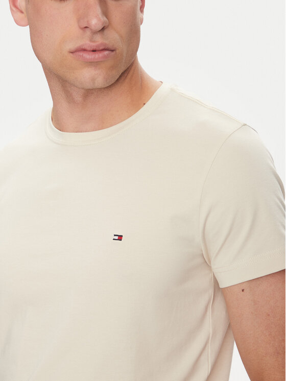 Tommy Hilfiger Tommy Hilfiger Tričko MW0MW10800 Béžová Slim Fit