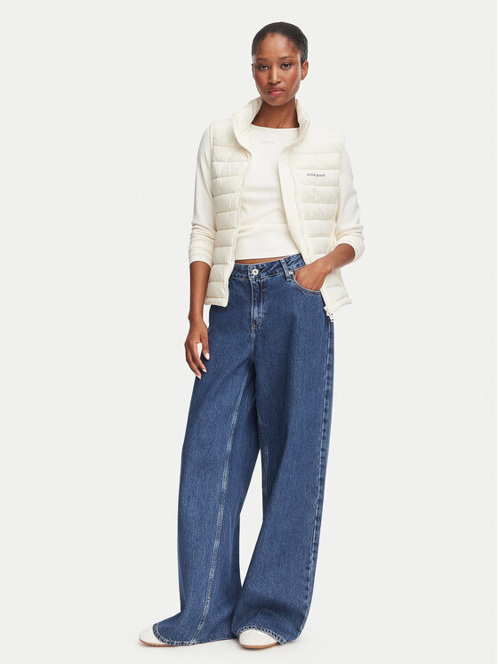 Guess Jeans Guess Jeans Sportovní vesta W6YL10 W2800 Krémová Regular Fit