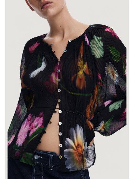 Desigual Desigual Μπλουζάκι BLUS_MOMO Μαύρο Mom Fit