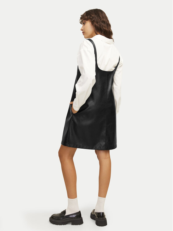JJXX JJXX Dirbtinės odos suknelė Stella 12262769 Juoda Regular Fit