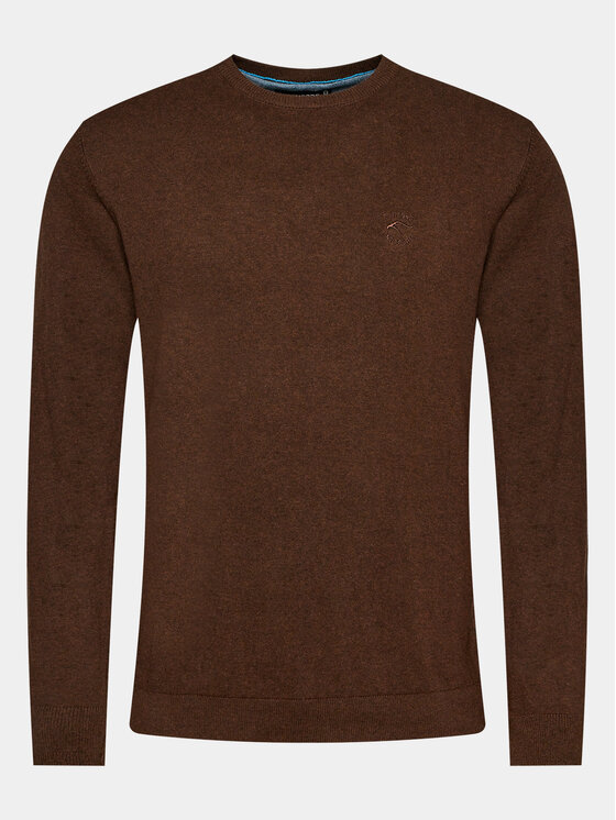 INDICODE INDICODE Pulover Wildman 35-697 Rjava Regular Fit
