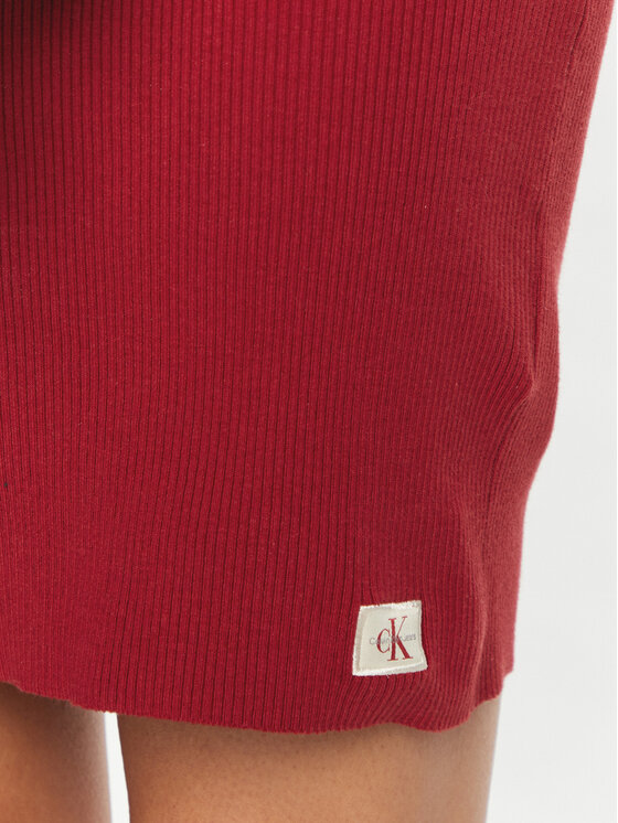 Calvin Klein Jeans Calvin Klein Jeans Kötött ruha J20J224150 Piros Slim Fit