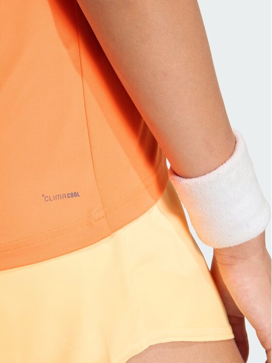 adidas adidas Koszulka techniczna Club 3-Stripes Tennis Climacool Tee Pomarańczowy Regular Fit