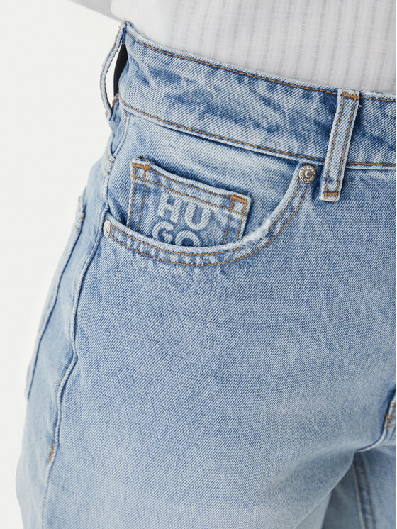 HUGO HUGO Jeans hlače Garlene 50556975 Svetlo modra Mom Fit
