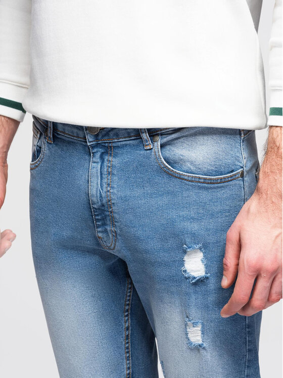 Ombre Ombre Jeansy OM-PADP-0254 Niebieski Regular Fit