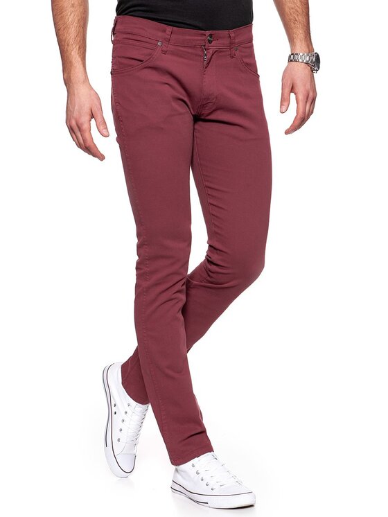 Wrangler Wrangler Spodnie materiałowe LARSTON Czerwony Slim Fit