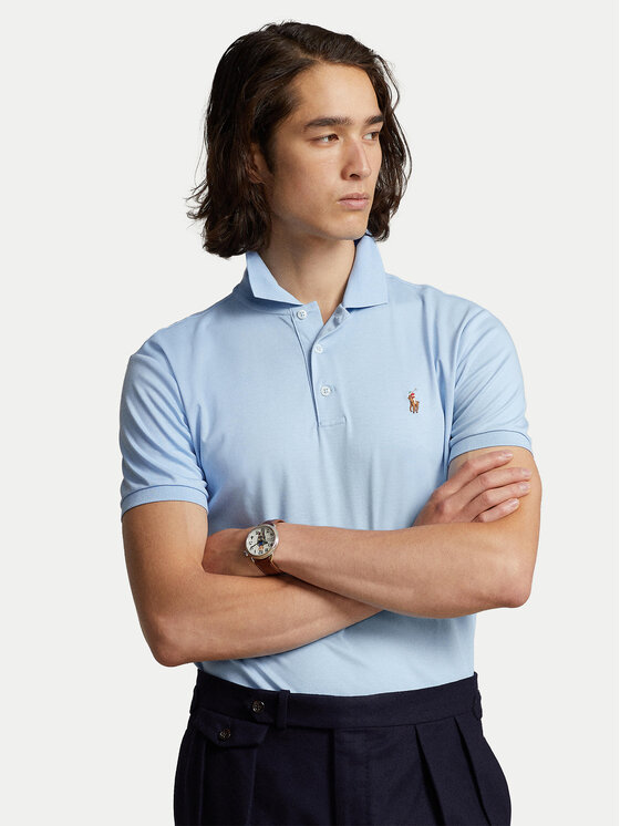 Polo Ralph Lauren Polo Ralph Lauren Polo majica 710713130005 Modra Slim Fit
