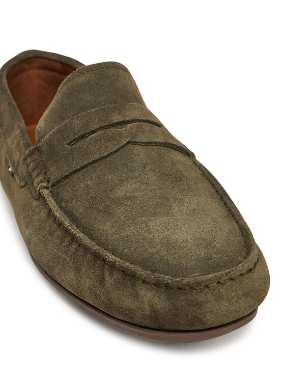 Tommy Hilfiger Tommy Hilfiger Mokasyny Casual Hilfiger Suede Driver FM0FM04998 Zielony