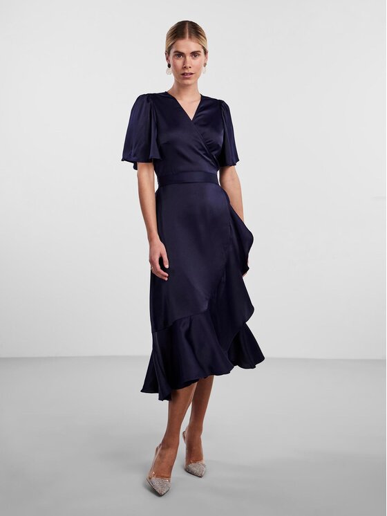 YAS YAS Kokteilinė suknelė Thea 26028890 Mėlyna Standard Fit