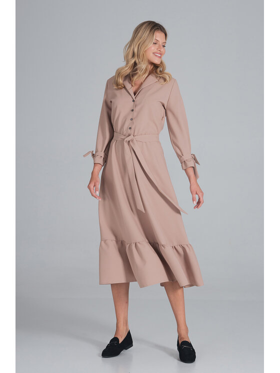 FIGL FIGL Vestito da giorno M840 Beige Regular Fit