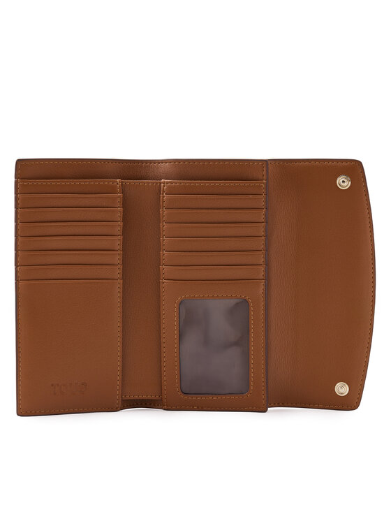 TOUS TOUS Голям дамски портфейл Pocket Tous Bloom 2002206343 Кафяв