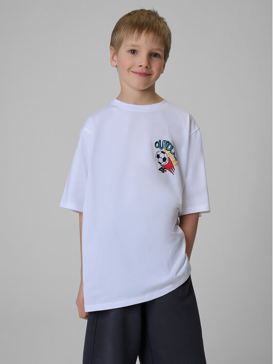 4F 4F T-Shirt PLAY SEASON Biały Loose Fit