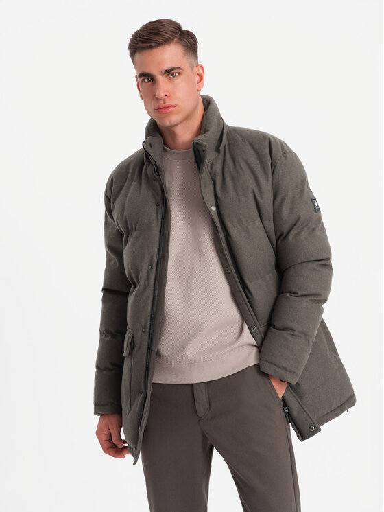 Ombre Ombre Parka OM-JALJ-0217 Khaki Regular Fit