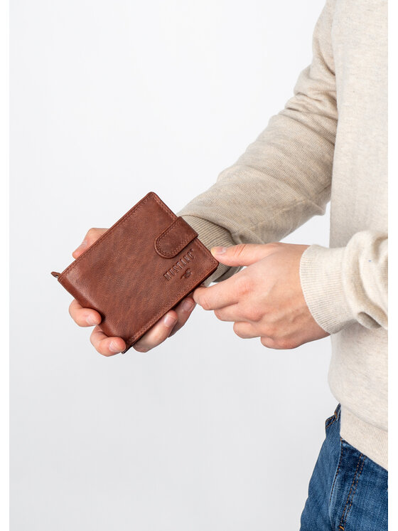 Mustang Mustang Portfel męski DENIMO WALLET Brązowy