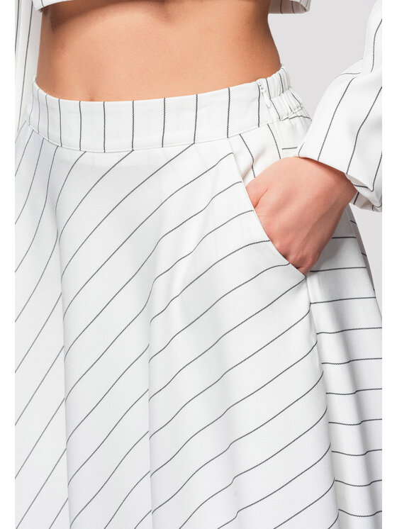 Ombre Ombre Spódnica midi OW-GL-E0004 Biały Regular Fit