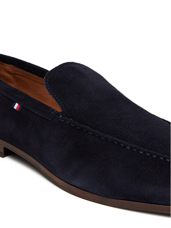 Tommy Hilfiger Tommy Hilfiger Mokasyny Hilfiger Flexible Suede Loafer FM0FM05496 Granatowy