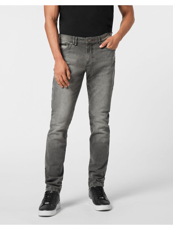 PHILIPP PLEIN PHILIPP PLEIN Džínsy 25897 Sivá Straight Leg