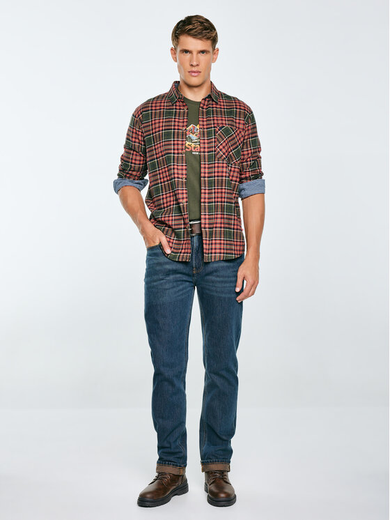 BIG STAR BIG STAR Koszula KONER Zielony Basic Fit