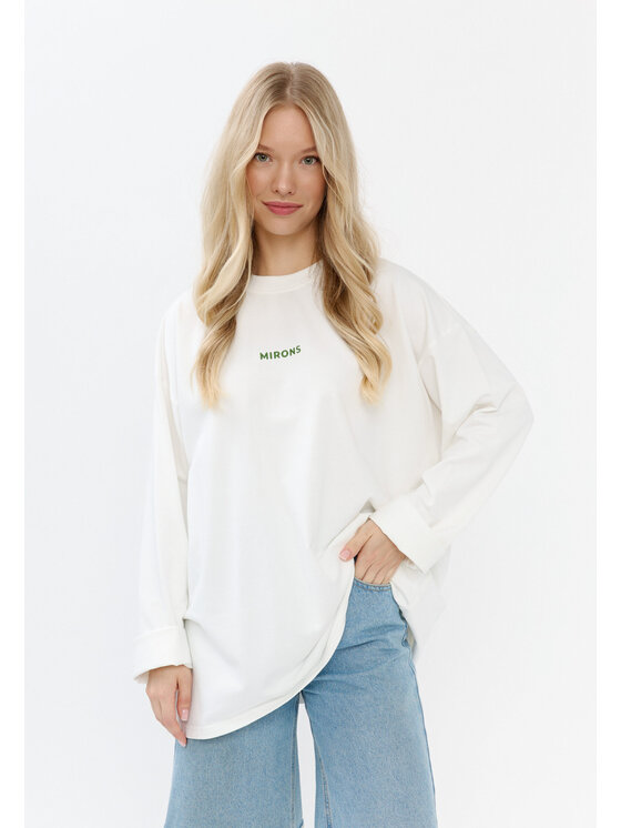 Mirons Mirons Longsleeve Print Biały Oversize