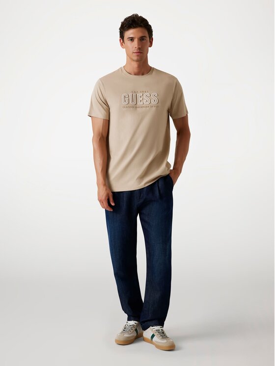 Guess Guess T-Shirt 177041 Beżowy Classic Fit