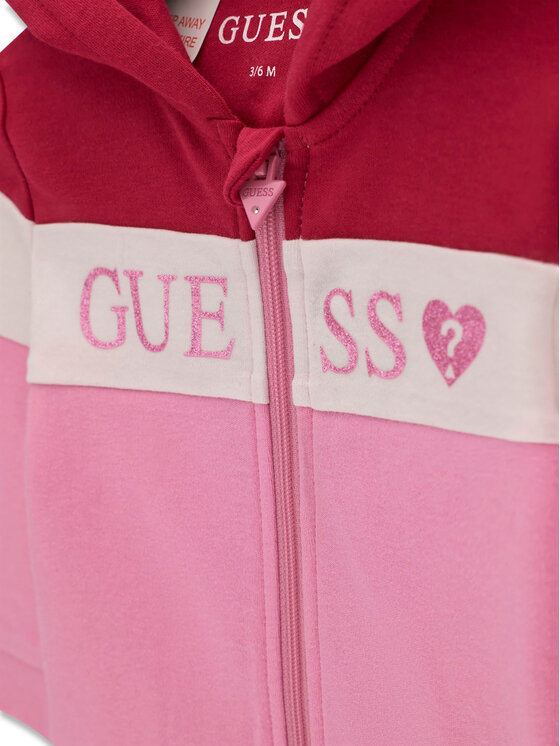 Guess Guess Σετ μπλούζα, κορμάκι και παντελόνι φόρμας S6YG04 4K3930 Ανοιχτό ροζ Regular Fit