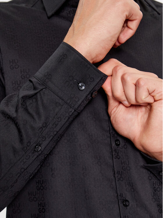 HUGO Hugo Marškiniai Kenno 50500965 Juoda Slim Fit