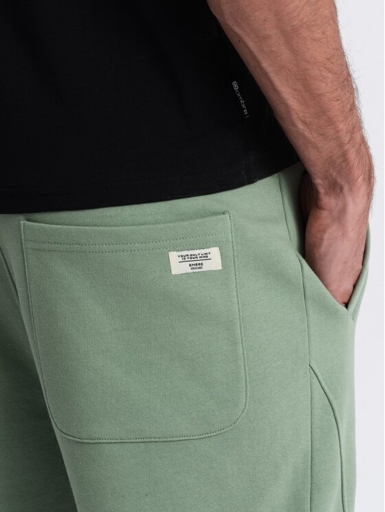 Ombre Ombre Joggers kalhoty OM-PABS-0173 Zelená Regular Fit
