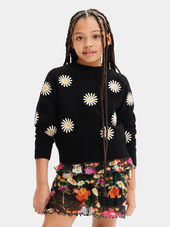 Desigual Desigual Πουλόβερ 23WGJF01 Μαύρο Regular Fit