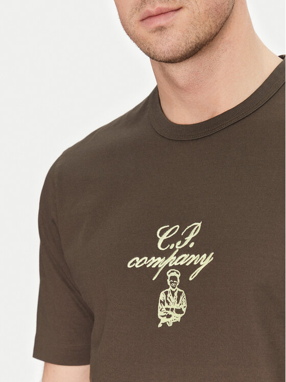 C.P. Company C.P. Company T-Shirt 18CMTS109A110301W Zielony Regular Fit