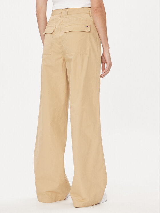 Tommy Jeans Tommy Jeans Hlače Claire DW0DW17314 Bež Wide Leg