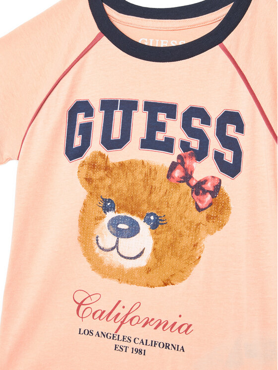 Guess Guess T-Shirt J5YI21 K8HM4 Koralowy Regular Fit