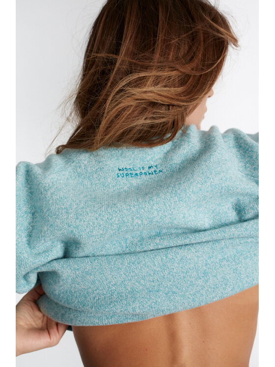 B SIDES B SIDES Sweter SUPERPOWER Niebieski Regular Fit