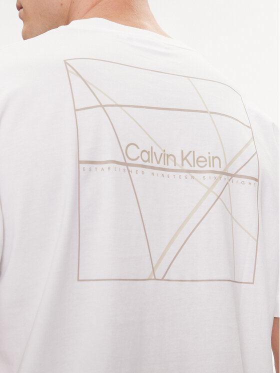 Calvin Klein Calvin Klein Tričko Linear Back Logo K10K112486 Biela Regular Fit