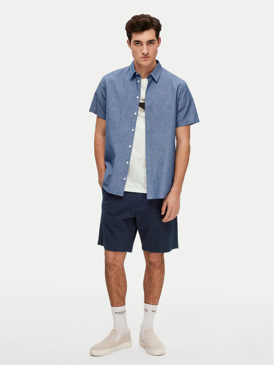 Selected Homme Selected Homme Cămașă New Linen 16079053 Albastru Regular Fit