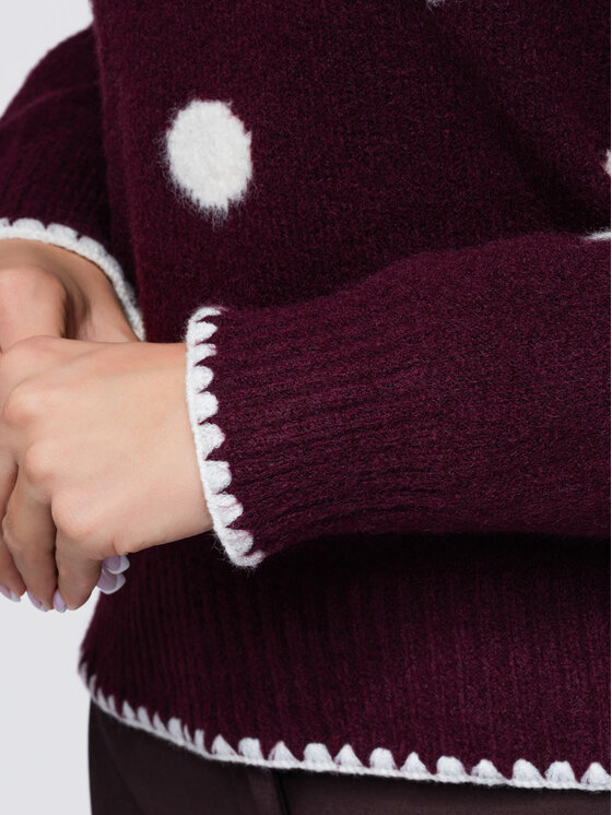 Ombre Ombre Sweter OW-SW-E0021 Bordowy Regular Fit