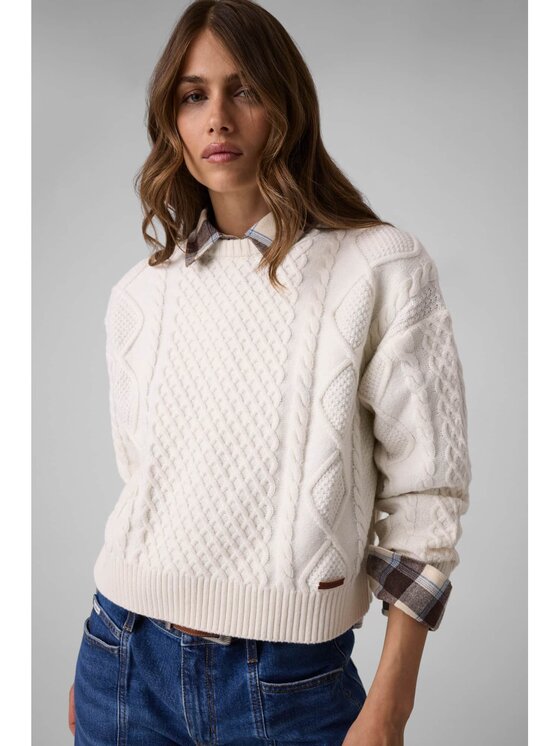 Guess Jeans Guess Jeans Sweter 184171 Biały Classic Fit
