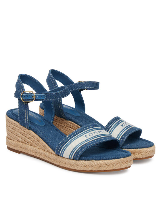 Tommy Hilfiger Tommy Hilfiger Espadryle Mid Wedge Espad Webbing FW0FW09230 Niebieski
