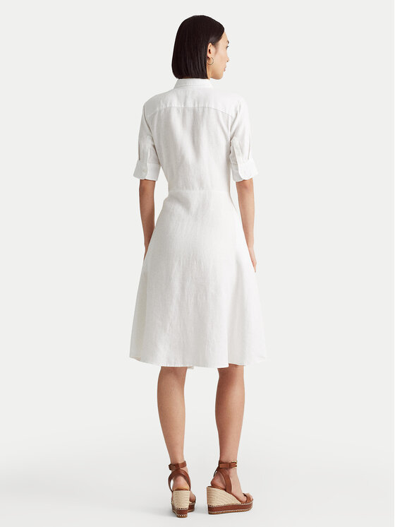 LAUREN RALPH LAUREN Lauren Ralph Lauren Рокля тип риза 200831364001 Бял Regular Fit