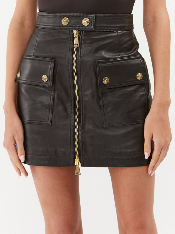 Kožna suknja Versace Jeans Couture