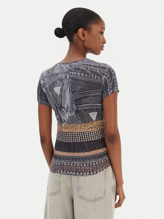 Guess Guess T-Shirt W6RI05 KCCG0 Μαύρο Classic Fit