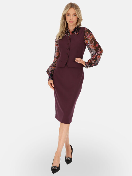 L’AF L’AF Kamizelka Donna Bordowy Regular Fit