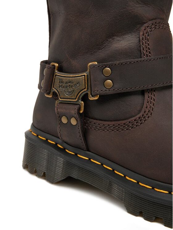 Dr. Martens Dr. Martens Botki Anistone Tall Leather Biker31901201 Brązowy