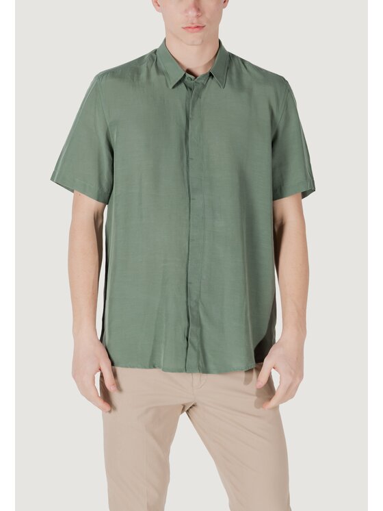 Antony Morato Antony Morato Camicia ADALIA REGULAR FIT WITH LOGOED METAL BADGE Verde Regular Fit