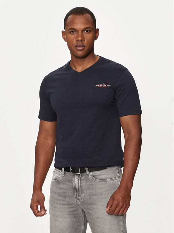 Guess Jeans Guess Jeans T-shirt M4YI50 K8HM0 Tamnoplava Slim Fit