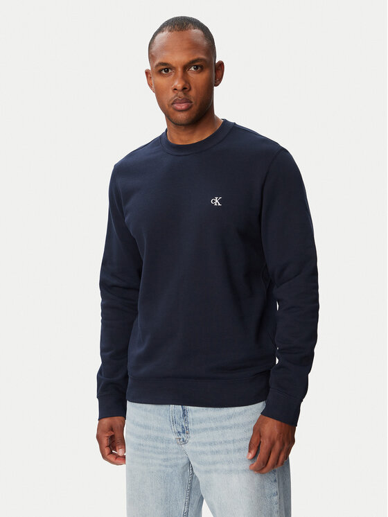 Calvin Klein Jeans Pulover 350Terry Mongrm Cn LV04RG275G Bleumarin Regular Fit