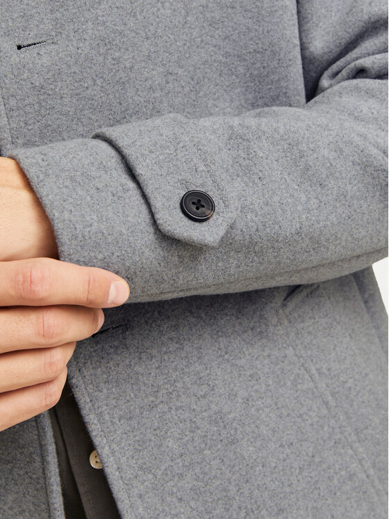 Jack&Jones Jack&Jones Vilnonis paltas Melton 12258672 Pilka Regular Fit
