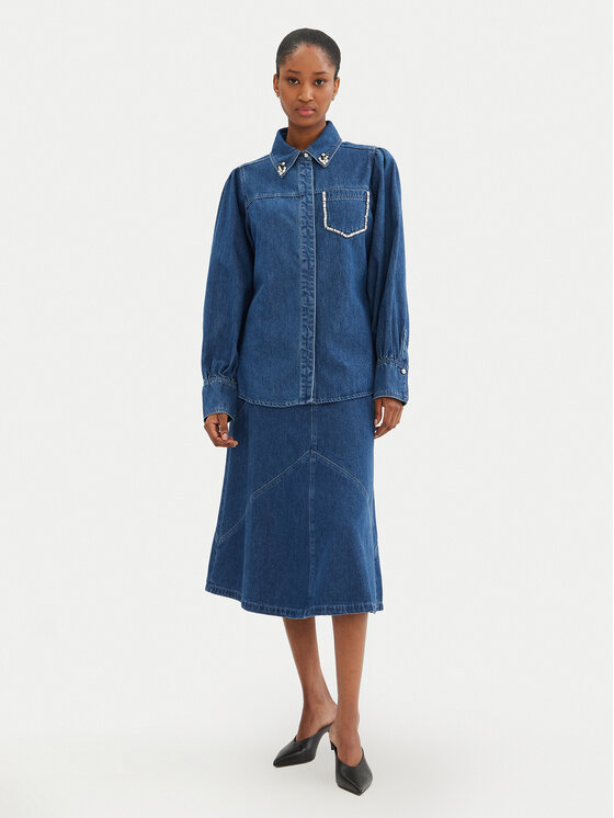 Bruuns Bazaar Bruuns Bazaar Jeanshemd Bess BBW4231 Blau Regular Fit