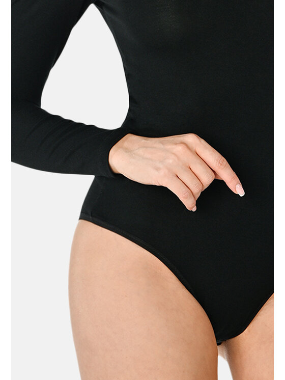 Teyli Teyli Body z wycięciami na ramionach Janett Czarny Regular Fit