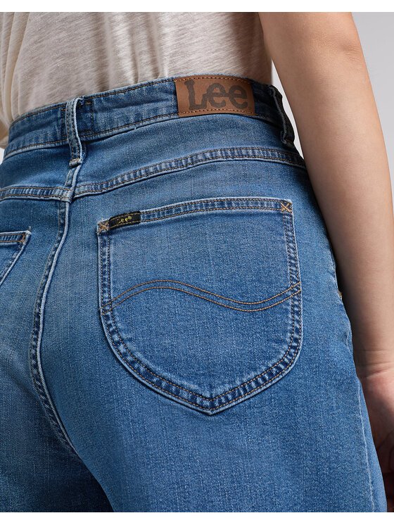 Lee Lee Szorty jeansowe STELLA SHORT Niebieski Regular Fit